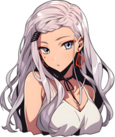 AI GENERATED - Sticker - Anime Girl Purple Hair 24212245 PNG