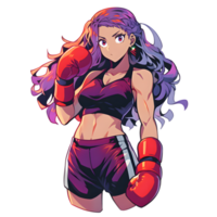 ai gerado - animê menina adesivo - a boxer 3 png