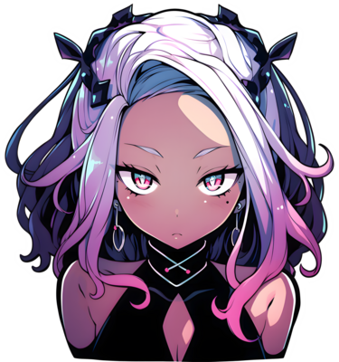 AI GENERATED - Anime Girl Sticker - The Dark Ones 24525714 PNG