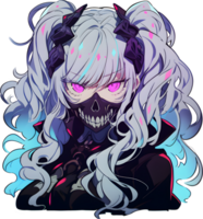 AI GENERATED - Anime Girl Sticker - The Dark Ones 24525716 PNG