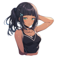 AI GENERATED - Sticker - Cute Anime Girl with Silver hair 24212220 PNG