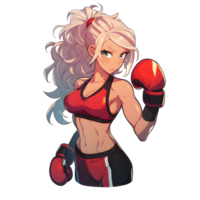 - Anime Girl Sticker - The Boxer 2 png