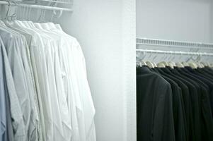 Men Closet black and white photo