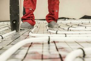 Radiant Floor Heating Pipe Installation photo