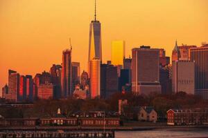 Manhattan puesta de sol Nueva York foto