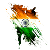 Indien flagga transparent vattenfärg målad borsta. generativ ai png