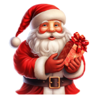 santa claus med en jul hatt. generativ ai png