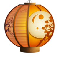 Mid Autumn Festival Moon Viewing Lantern Orange Flat. png