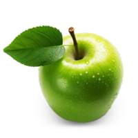 manzana aislado verde manzana en transparente antecedentes con lleno profundidad de campo manzana png