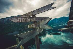 Wooden Direction Sign photo