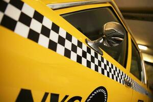 Yellow Taxi Cab Closeup photo