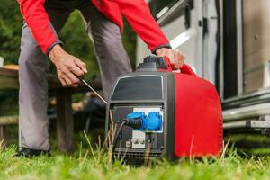 Firing Up Gas Powered Portable Inverter Generator photo