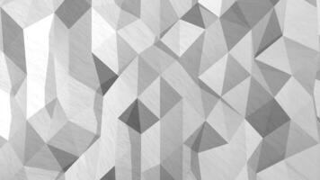 Abstract texture of triangles deforming with the appearance of white paper with gray scale colors. Loop sequence. 3D Animation video