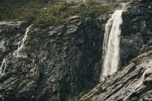 Raw Norwegian Wilderness with the Waterfall photo