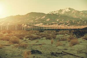 Coachella Valley California Desert Landscape with Power Plant photo