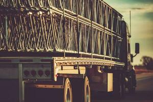 Heavy Duty Crane Frame Transport on a Semi Truck photo