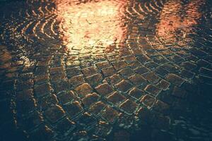 Vintage Brick Road Reflections photo