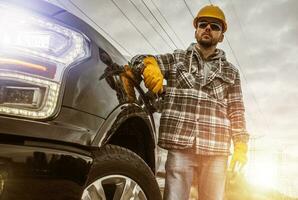 Contractor and His Pickup Truck photo