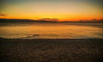 Coast of Mediterranean Sea Scenic Sunset photo