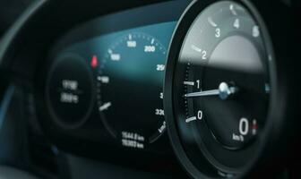 Rev Counter Tachometer Instrument in Modern Car photo