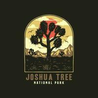 Joshua árbol nacional parque, mano dibujado línea estilo con digital color, vector ilustración