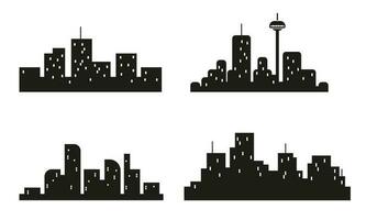 tower build set silhouette vector