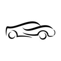 Car icon on white background. Vector illustration for your graphic design. Car logo inspiration, flat and simple shape of car symbol. Suitable for vehicle logo design, etc