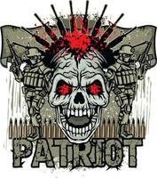 military sign with skull and guns, grunge vintage design t shirts vector