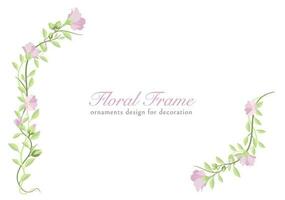 a beautiful pink floral frame ornament for decoration vector