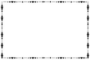 Vector - Cute border. Many black hearts on white background. Can be use for any card, print, paper, web, banner, brochure. Copy space for any text design.