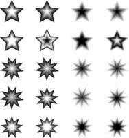 negro y blanco estrella íconos vector