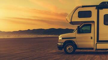 RV Camper Van Motorhome Beach Camping photo