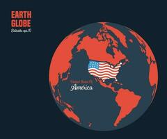 World Map United States Of America Vector