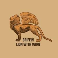 Griffin Lion With Wing Legendary vector