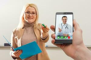 Healthcare online consulting concept, medicine in modern technologies online photo