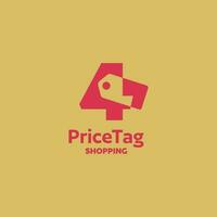 Number 4 Price Tag Logo vector