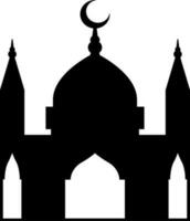 Mosque vector illustration. Silhouette mosque icon for sign and symbol of muslim worship place. Mosque icon of islam religion and muslim faith. Place of muslim to pray