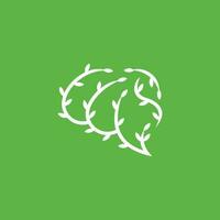 cerebro naturaleza creativo logo diseño vector
