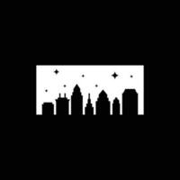 ciudad silueta logo diseño vector