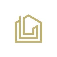 l hogar real inmuebles logo diseño vector