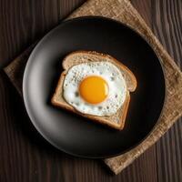 Fried Egg on Whole wheat Toast Illustration photo