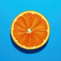 naranja en azul antecedentes. ilustración ai generativo foto