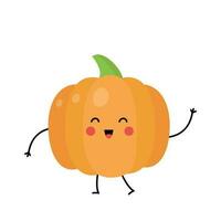 Vector picture of cute pumpkin isolated on white background.