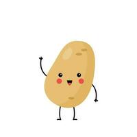 Vector picture of cute potato isolated on white background.