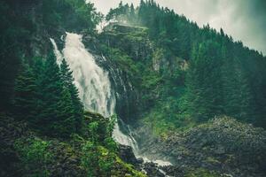 Scenic Norwegian Waterfall photo