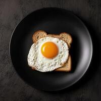 Fried Egg on Whole wheat Toast Illustration photo