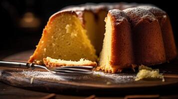 Traditional vanilla pound cake with orange extract, Illustration photo