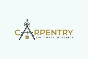 Carpentery Builder logo design template element vector