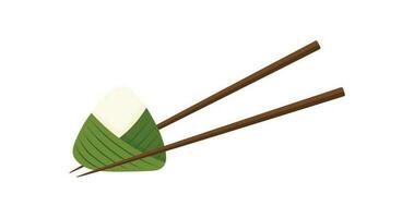 Zongzi and sticks vector