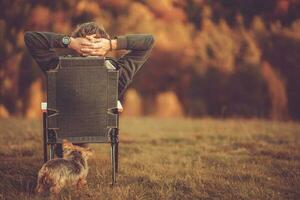 Retired Men Enjoying His Stress Free Life photo